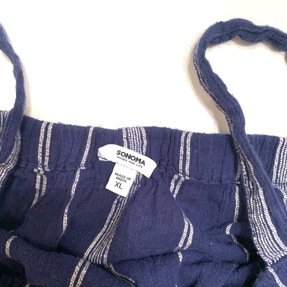 Sonoma Blue and White Peasant Blouse - Picture 3 of 6